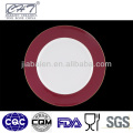 A051 Eco- friendly red decal porcelain ware dinner plate for wedding